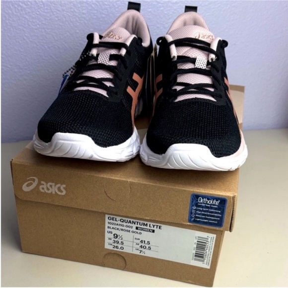 NWT ASICS GEL QUANTUM LYTE Black and Metallic
Rose Gold Running Shoes OG Box - Picture 5 of 13